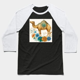 Ornamental Watercolor Botany Camel Egypt Posters Baseball T-Shirt